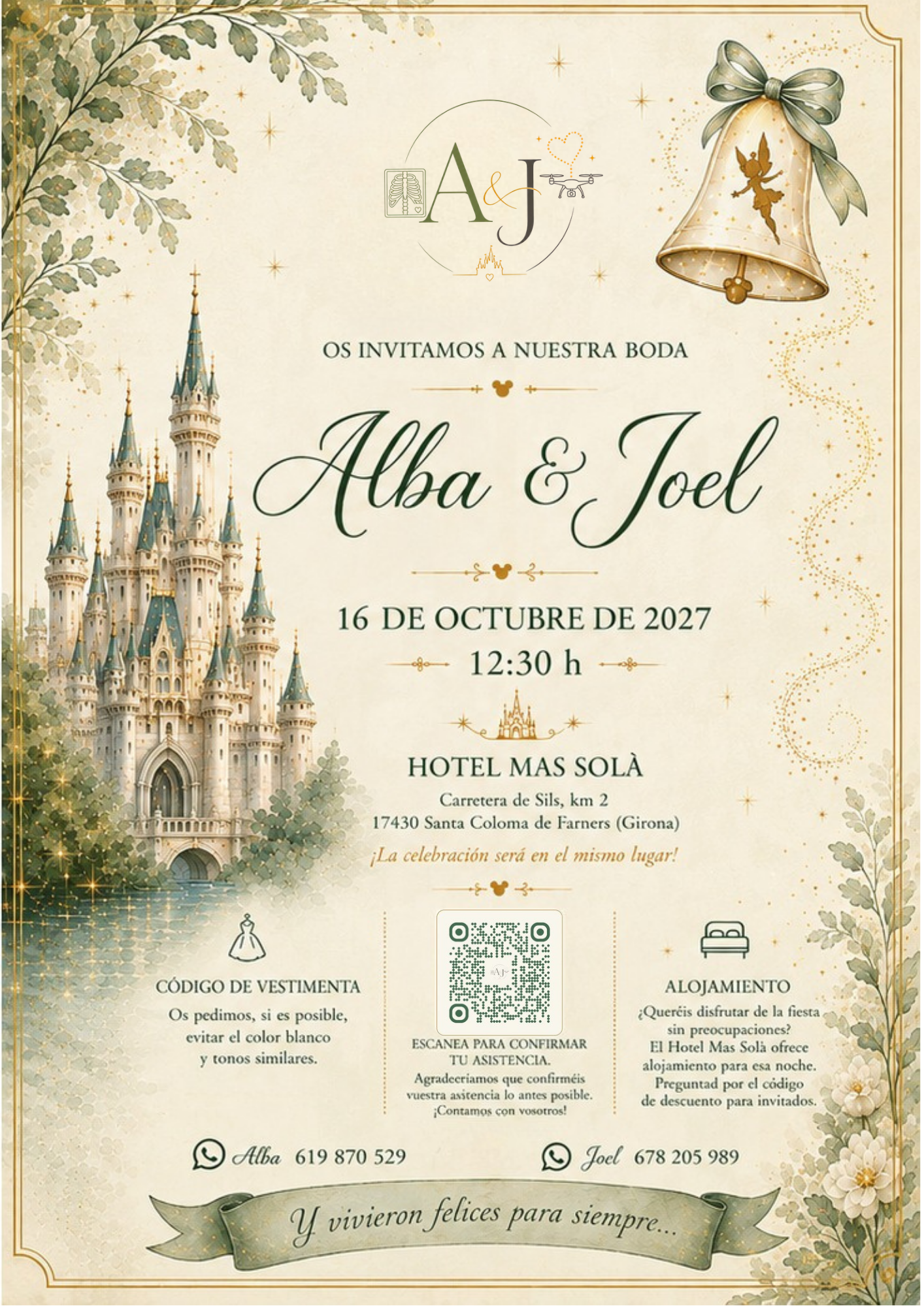 Invitación de boda Alba y Joel